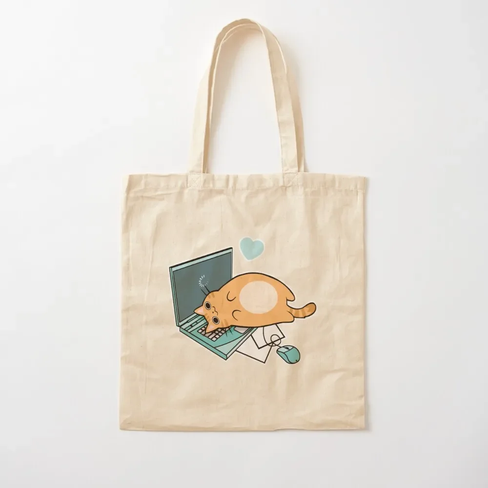 

Cute Laptop Cat Tote Bag tote bag women shopping trolley bag