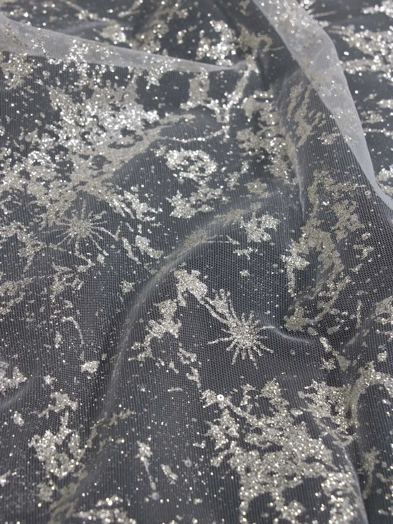 

Spray silver powder fine glitter powder bright powder lace silver mesh sew formal dress wedding dress children's skirt loading