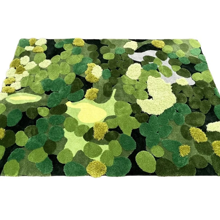 2026 Green  Rug  Green Grass Rug  Tufted Wool Rug Carpet