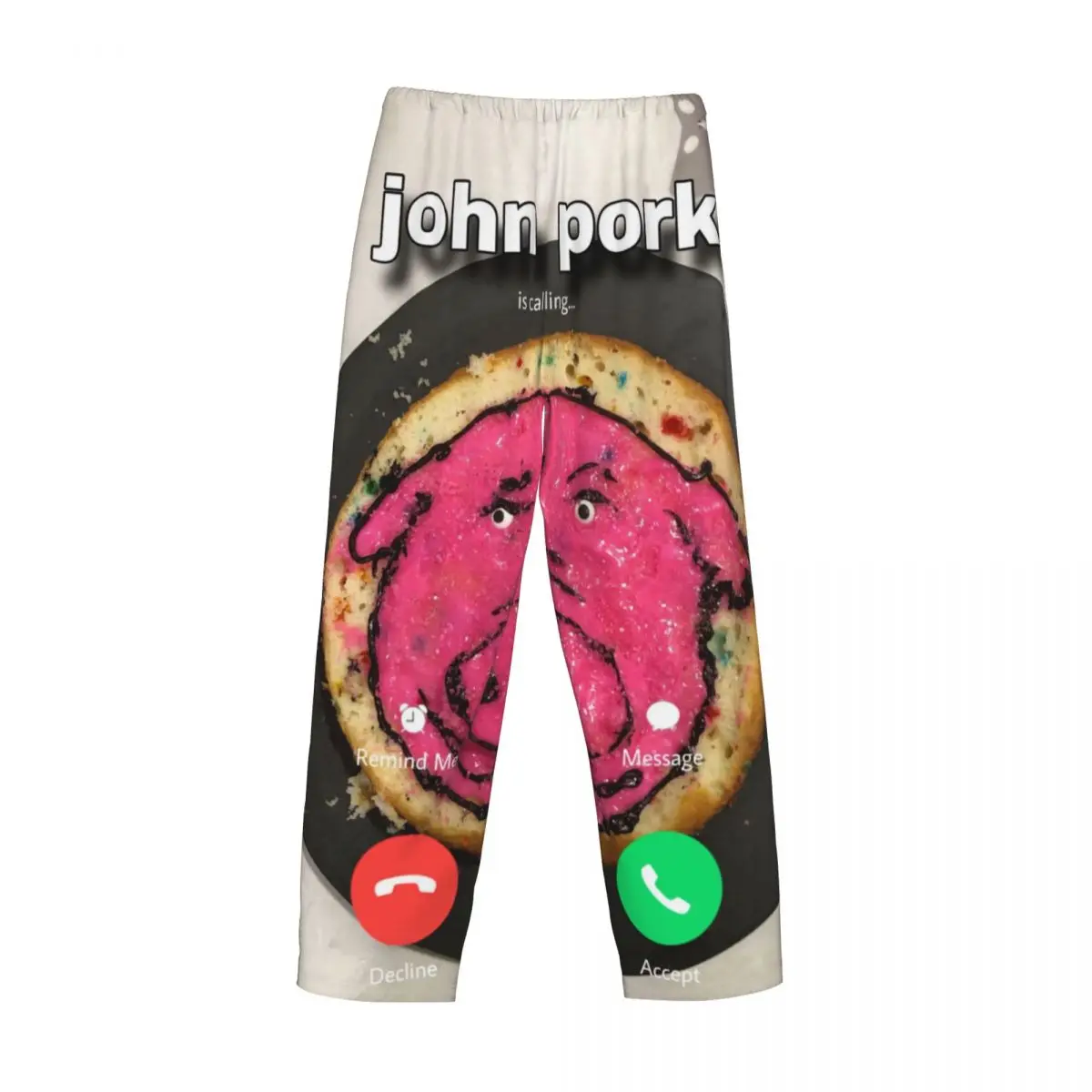 مخصص جون بورك يدعو بيجامة السراويل الرجال مضحك خنزير ملابس خاصة صالة النوم قيعان تمتد مع جيوب