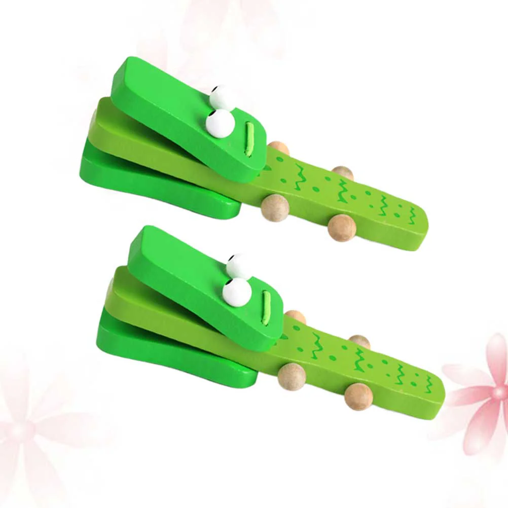 2 Pcs Hand Clappers Musical Instrument Wooden for Toddlers Percussion Instruments