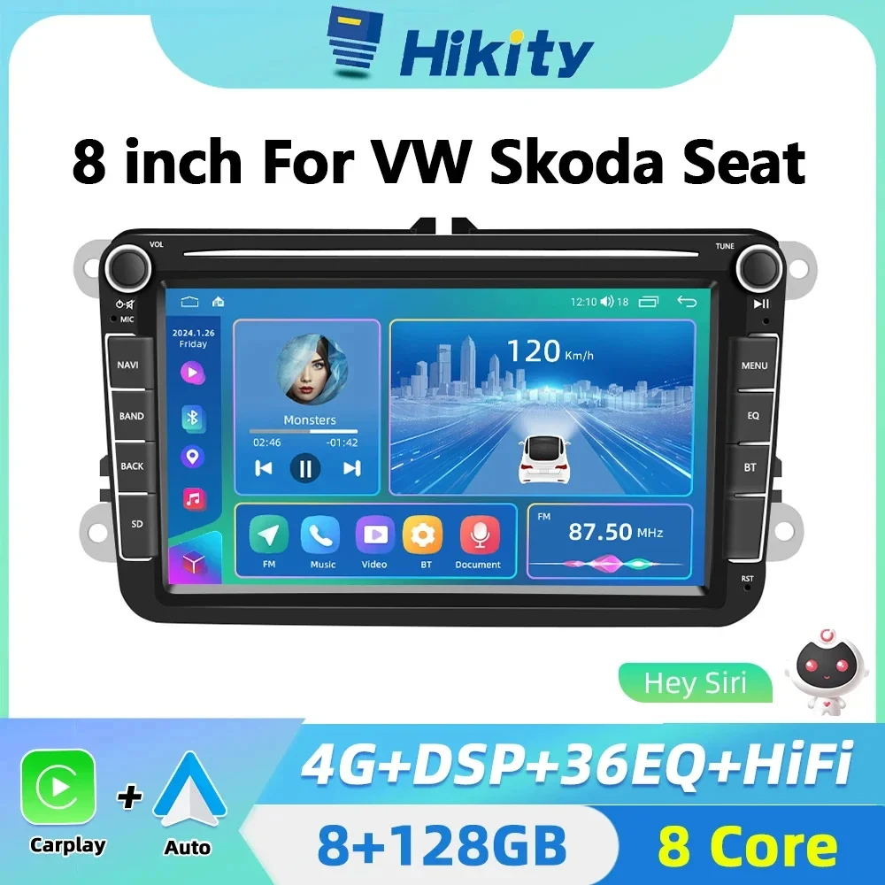 Hikity 8core 8+128G Android Car Radio Stereo 8