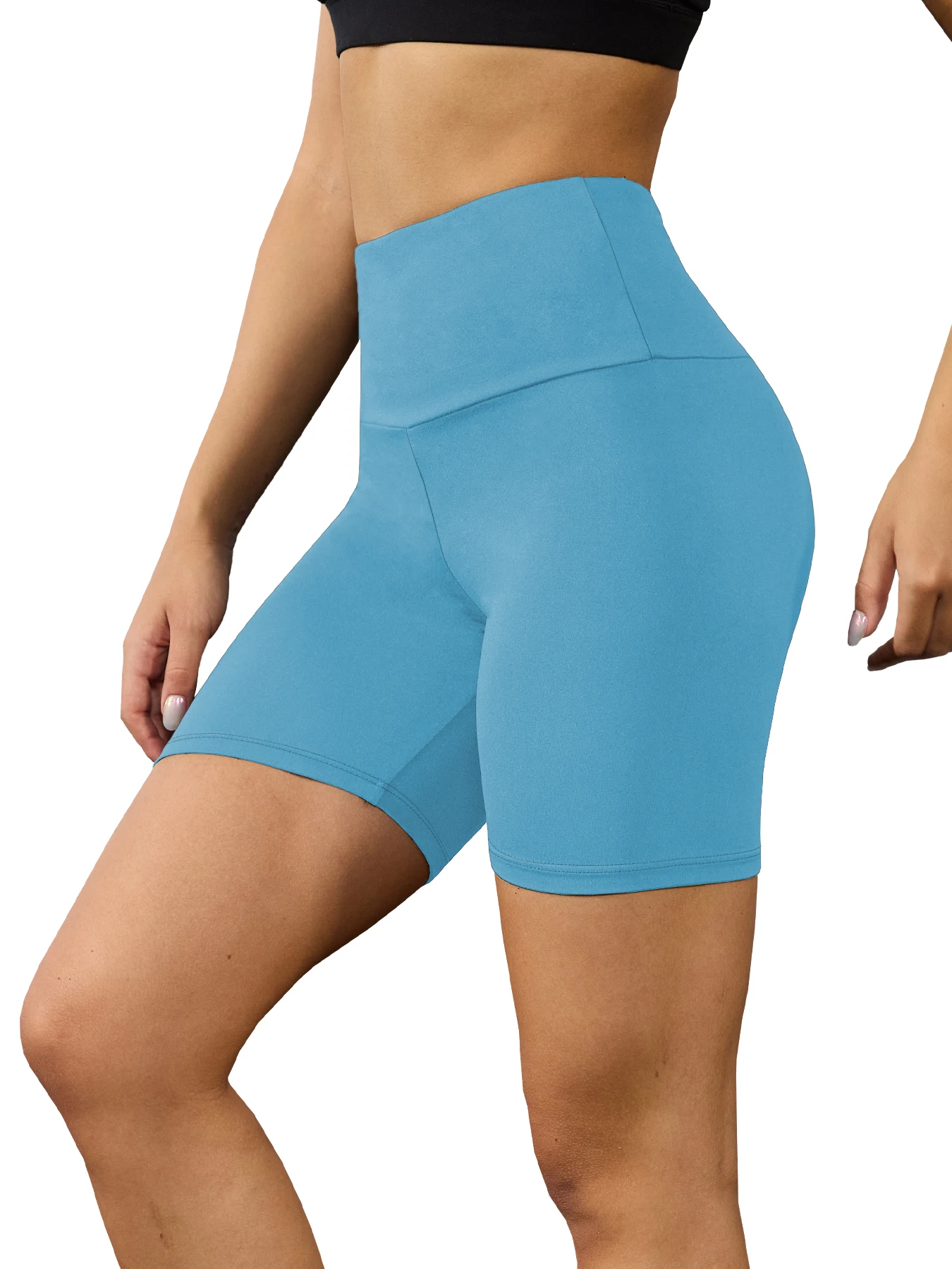 Super Soft High Waisted Biker Shorts Women Tummy Control Yoga Running Workout Home Lounge Shorts