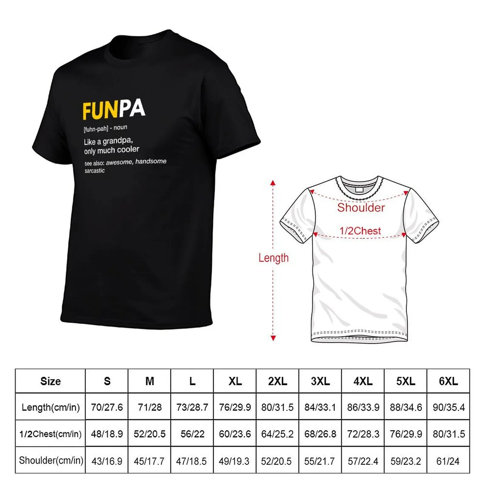 Funpa the best Grandpa Definition Funny Gift Fathers Day Gift T-Shirt summer clothes baggy shirts t shirts for men pack