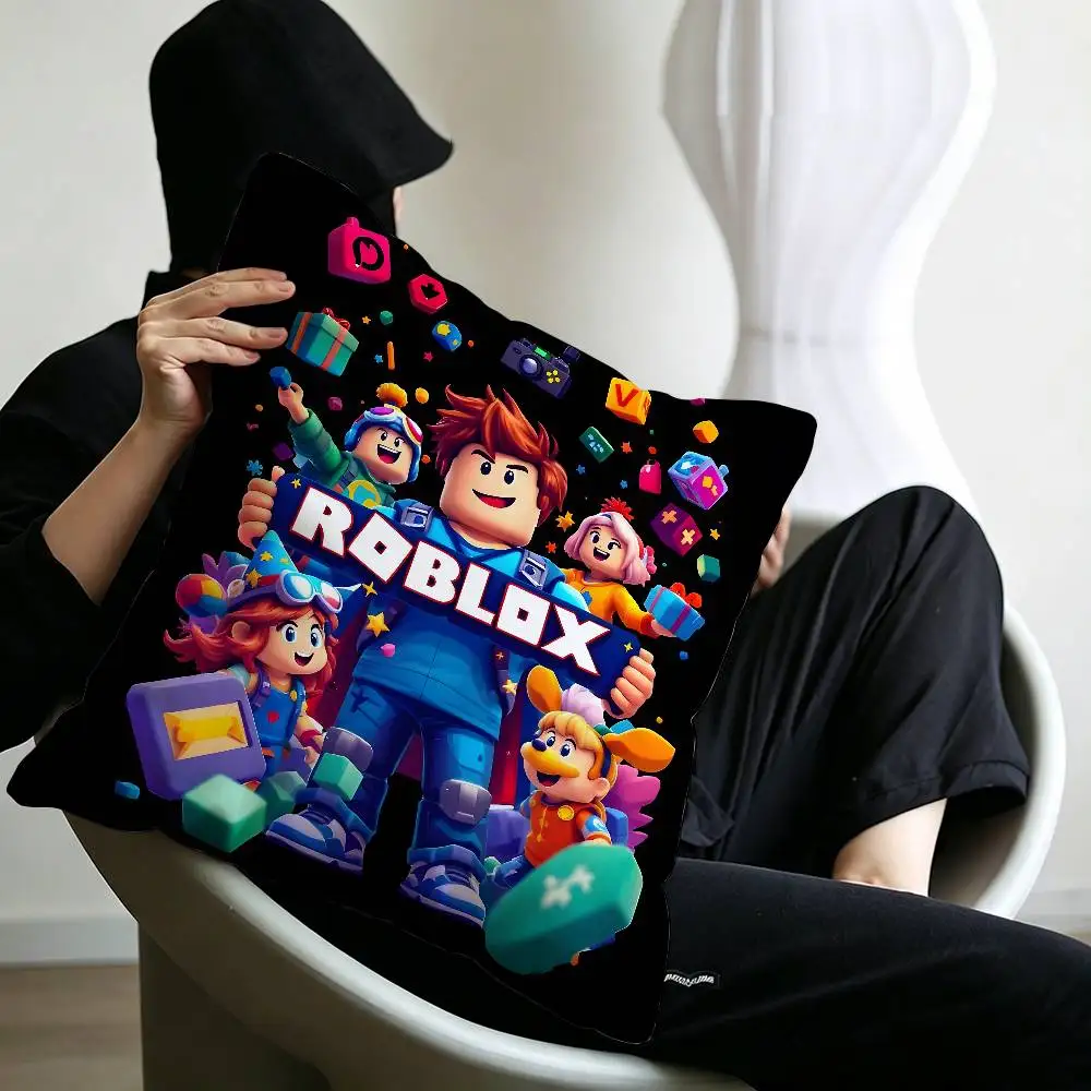 Hot Game R-Robloxs-X Coole Kissenbezüge, Cartoon-Sofa, dekorativ, für Zuhause, doppelseitiger Druck, kurzer Plüsch, niedlicher Kissenbezug – Detail 26