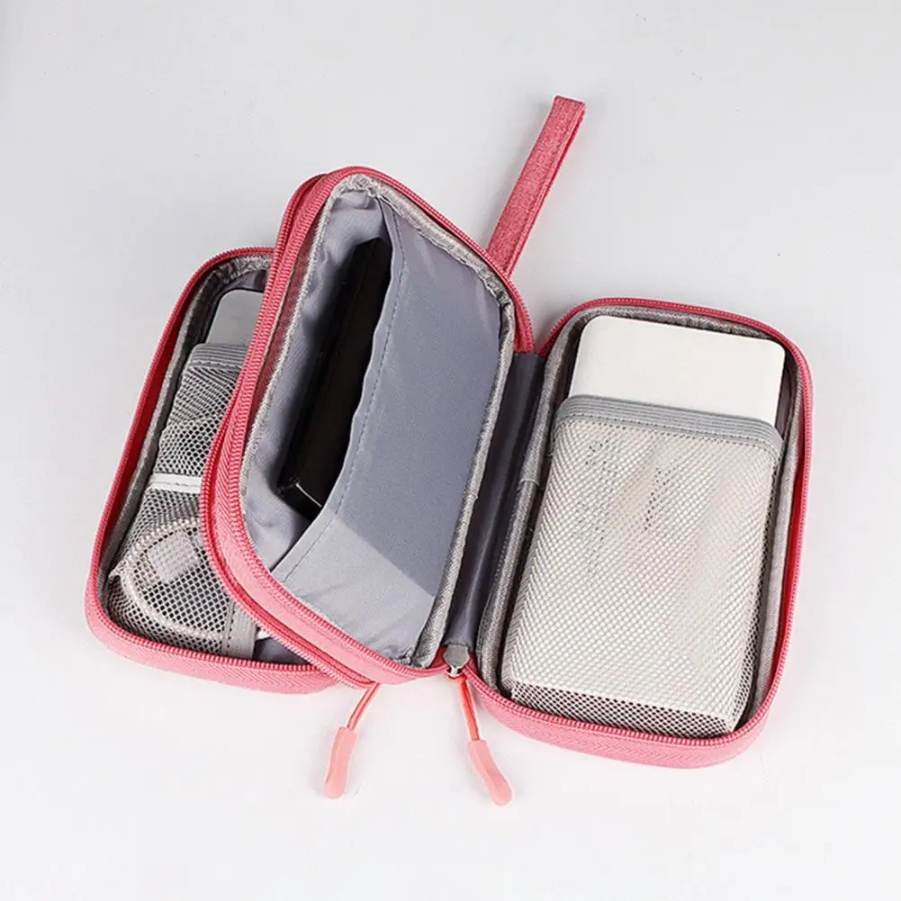 Digital Storage Bag with Lanyard Waterproof Separate Storing Traveling Portable USB Electronic Product Organizer Home Supplies