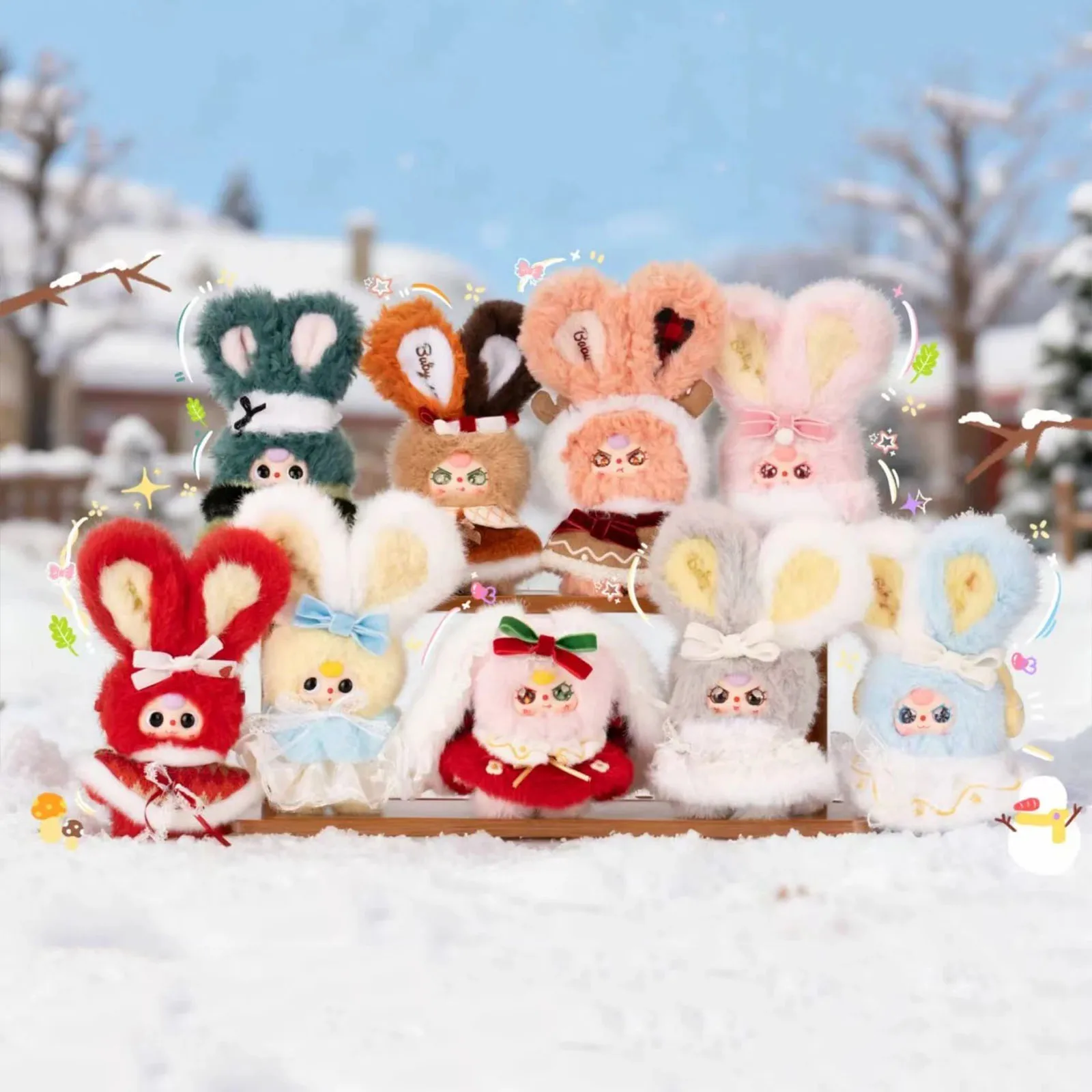 

Baby Three Winter Series Vinyl Plush Blind Box Cute Rabbit Doll Bag Pendant Bunny Trendy Toy Desktop Ornament Mystery Box Gift