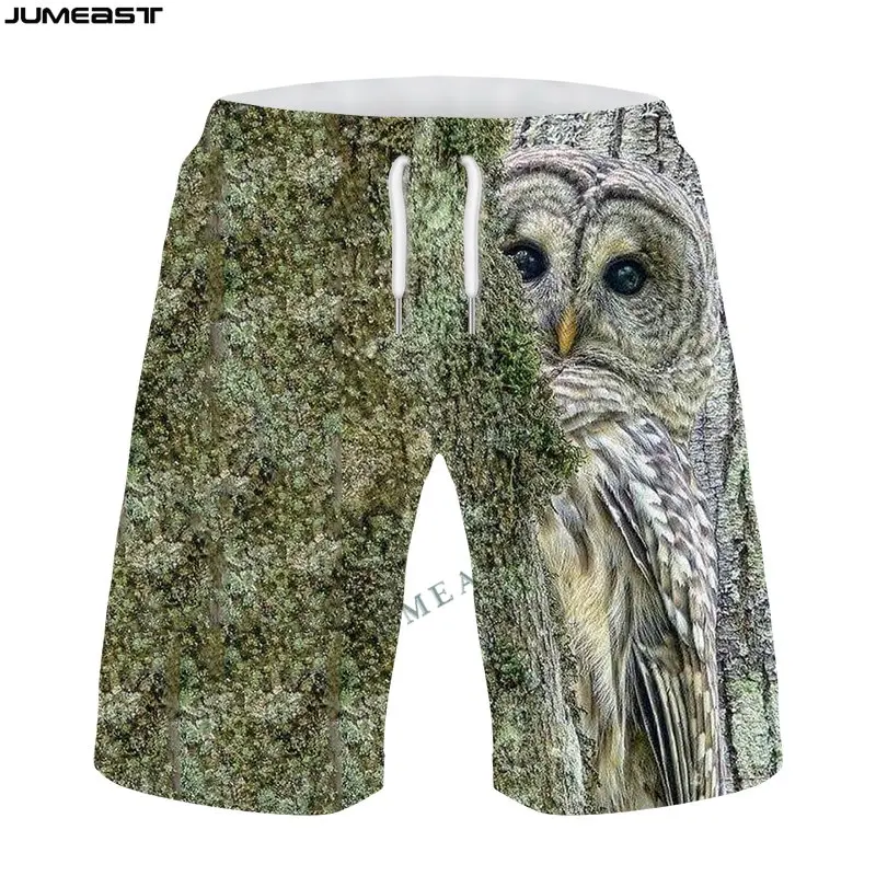 

Jumeast Y2k Men Women 3D Printed Owl Camouflage Camo Hunting Hip Shorts Trunks Quick Dry Beach Casual Sweatpants Short Pants