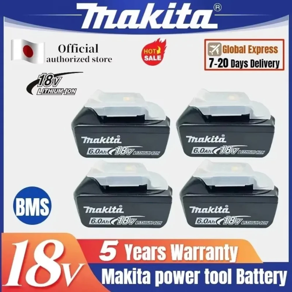 Batterie d'outil électrique rechargeable Makita 100% originale, lithium-ion LED remplaçable, 18V 6.0 9.0Ah LXT BL1860B BL1860BL1850 BL1830
