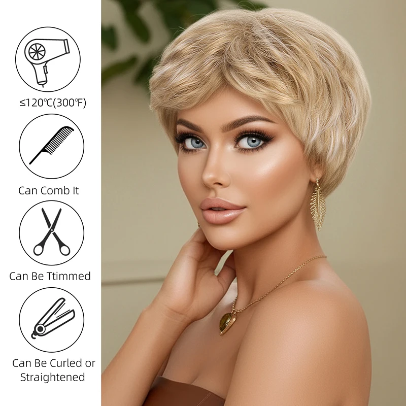 High-end fashionable and fluffy short wigs for European and American ladies Synthetic fiber wig