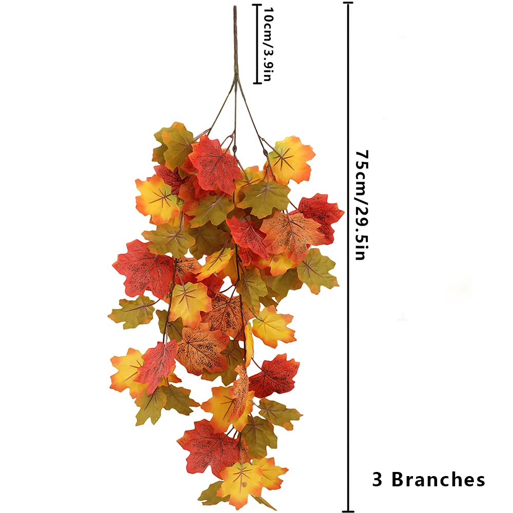 61cm/75cm künstliche Herbst Ahorn Reben gefälschte Ahorn Pflanzen hängen Rebe Zweig für zu Hause im Freien Party Festival Halloween Dekor – Detail 10