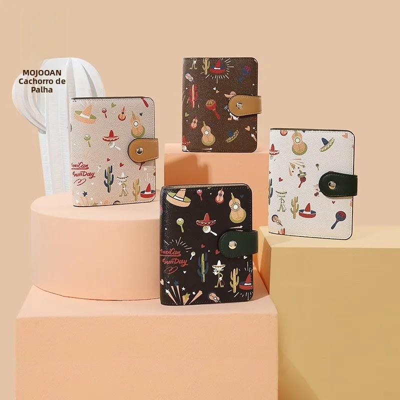 かわいい学生証財布女性用コンパクトマネーホルダーカードケース小さなバッグ一体型デザインショートスタイルpvc素材