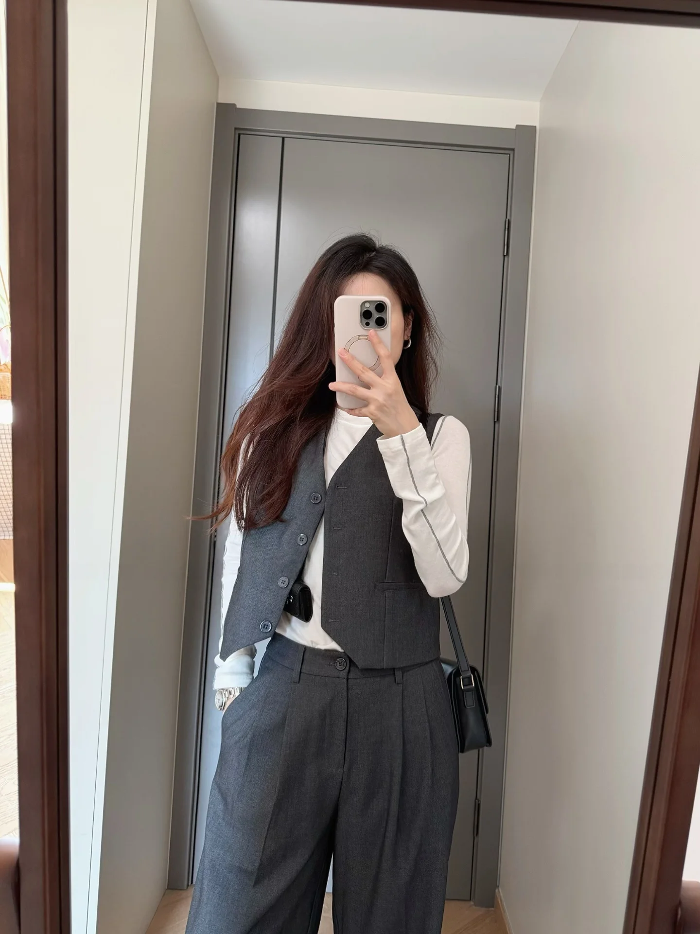 

WENDY Vintage Money Sle ort V-ne Майка с высокой талией, тонкие широкие повседневные брюки, комплект из двух предметов для женщин, осень-весна