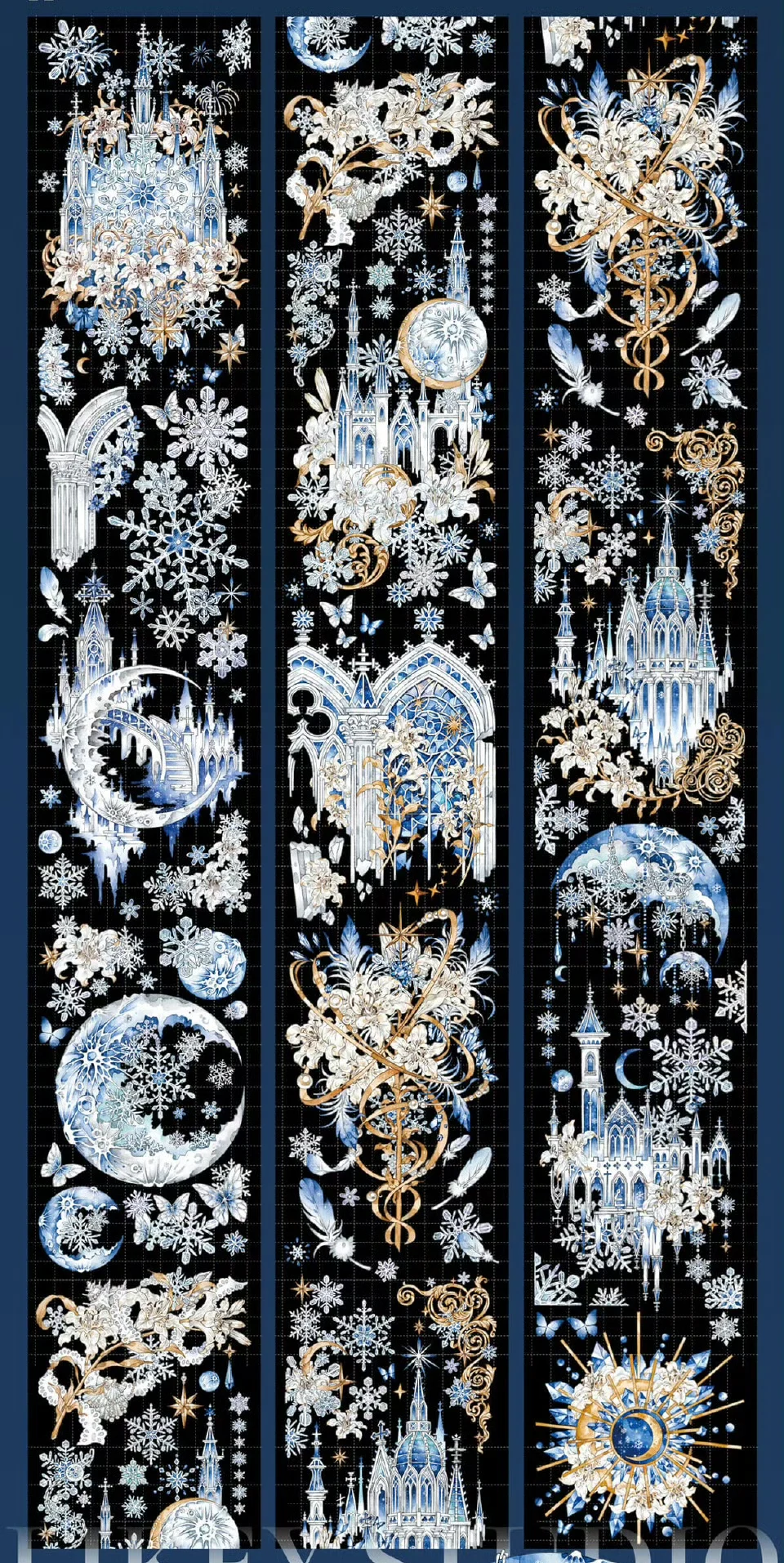 

Blue and Gold Ice and Snow Castle PET Tape Shiny