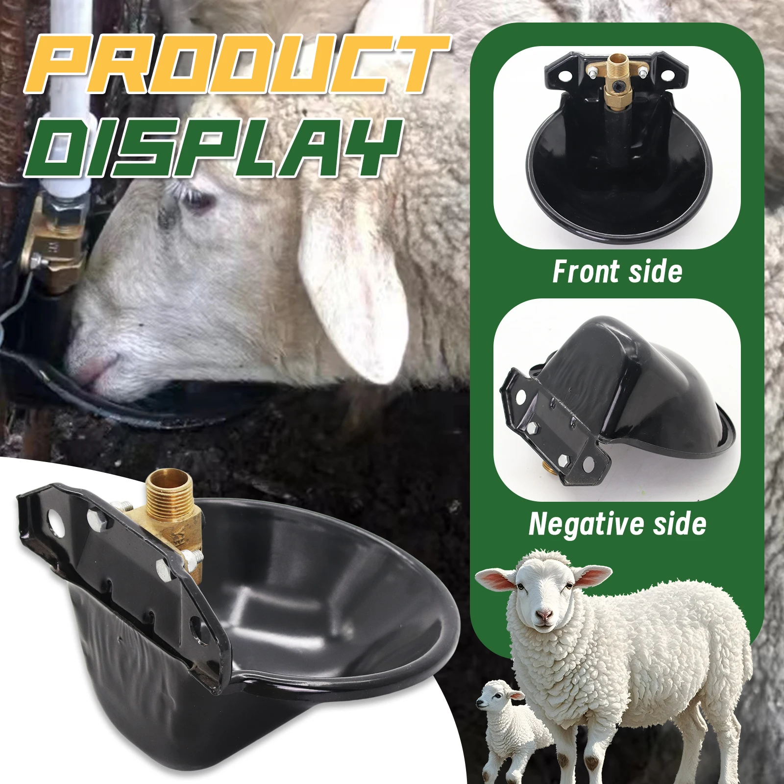 التلقائي الأغنام وعاء الماء الحديد الزهر شرب الماعز خروف شارب وعاء الماء مع صمام النحاس 20 مللي متر الأنابيب مزرعة معدات التغذية