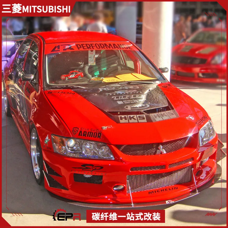 

Suitable for Mitsubishi Evolution EVO8 9th generation, modified APR resin fiber, wide body full set of large surround
