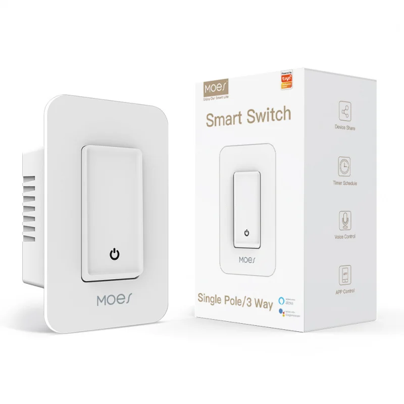 MOES Graffiti Smart Home WiFi Smart Switch aplicación Control de sincronización de voz interruptor de botón de Control Dual