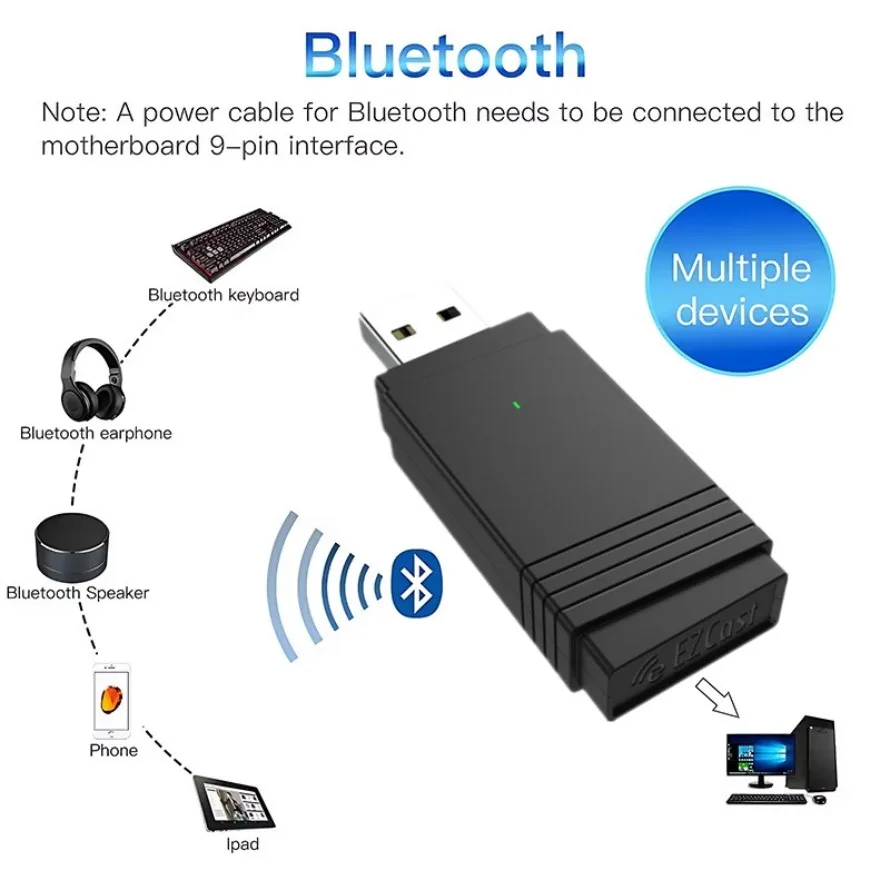 2-в-1 USB WiFi Bluetooth-адаптер 1300 Мбит/с 2,4G/5 ГГц двухдиапазонный Wi-Fi ключ высокоскоростной беспроводной сетевой приемник портативный ПК