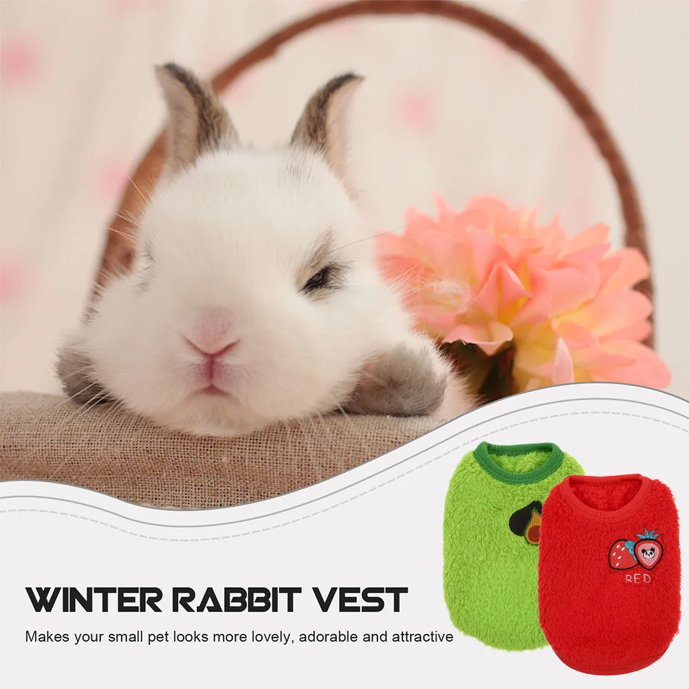 

2Pcs Rabbit Accessory Interesting Rabbit Vest Exquisite Pet Decoration Outdoor Traction Tool Adorable Bunny Garment