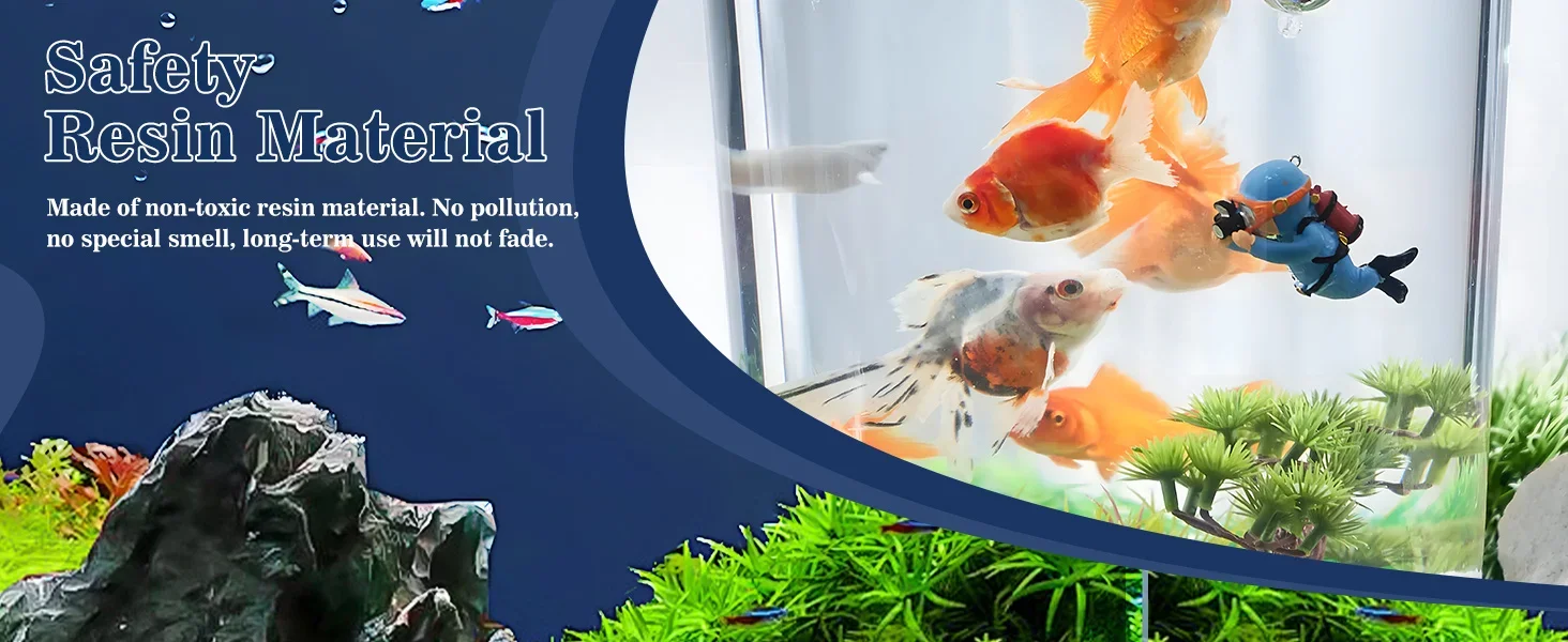 Blaue Taucher-Figuren-Set Kreative Schwimmende Ornamente für Aquarium Unterwasser-Szenerie Bodendekoration für Aquarien – Detail 4