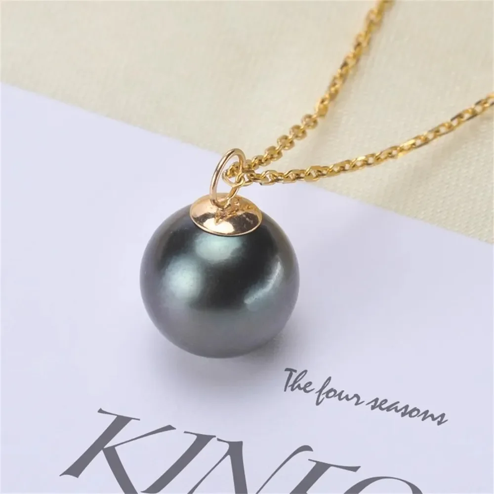 

DIY Pearl Accessories G18K Gold Pendant Empty Holder 3.5mm Large Bead Plate Necklace Pendant Fit 9-13mm Circle G012