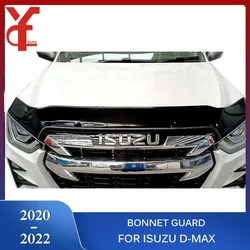 Black Acrylic Car Bonnet Guard For Isuzu D-max 2020 2021 2022 Hood Deflector pickup accessories Bug Shield Tinted Guard YCSUNZ