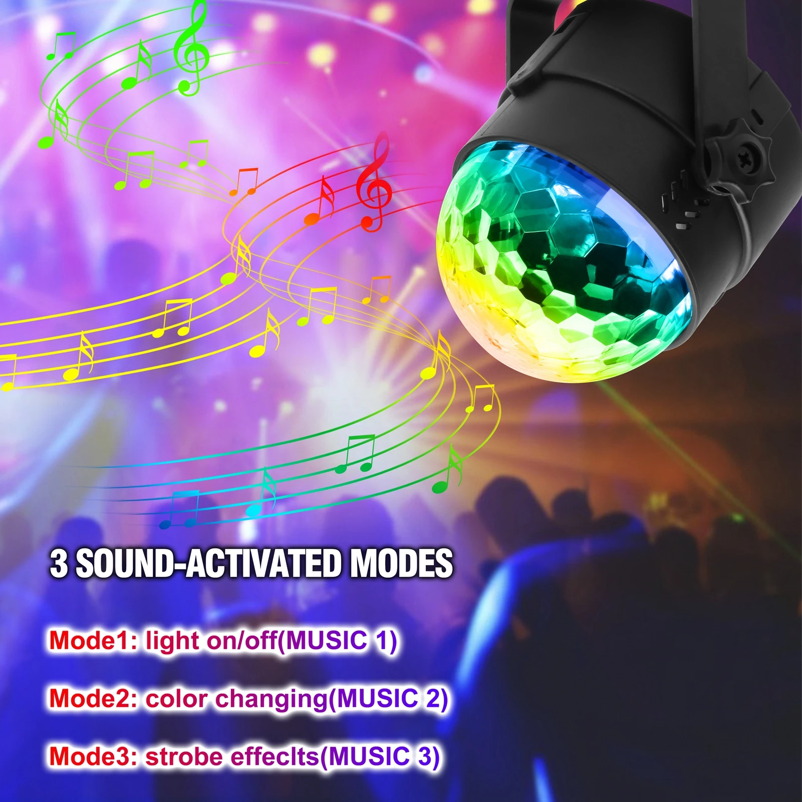 Disco Bal Geluid Geactiveerd Roterende Disco Bal Dj Party Lights Led Rgb Podium Licht Voor Kerst Bruiloft Geluid Feestverlichting