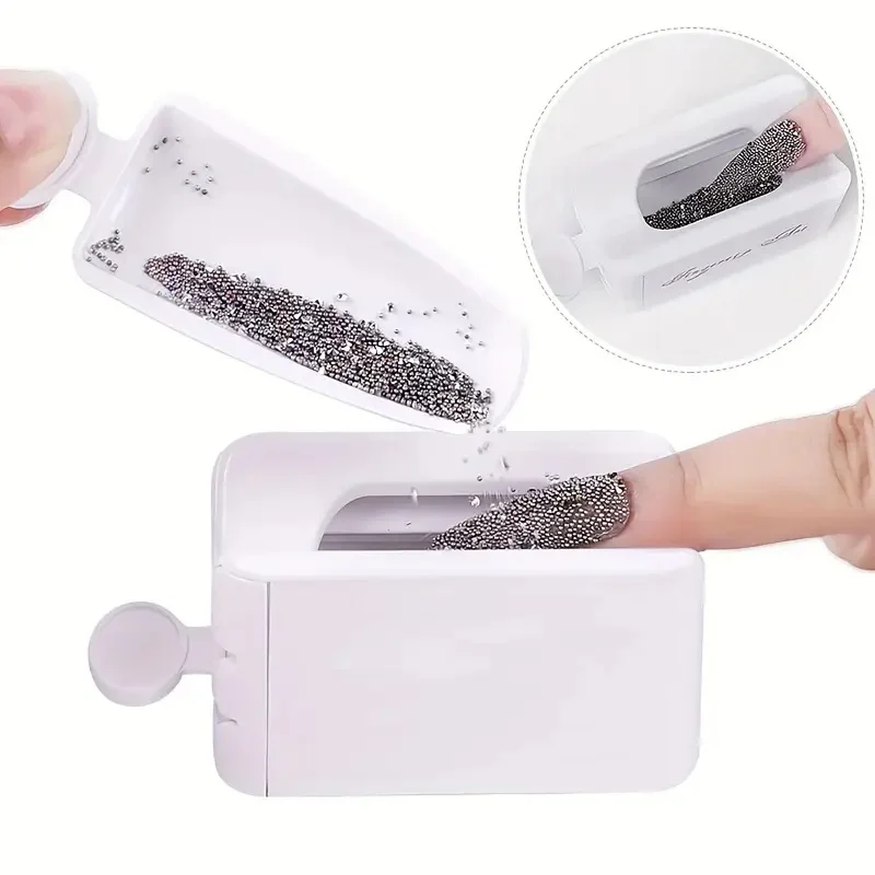 Bandeja de reciclagem de pó de glitter para unhas, 3 peças, camada dupla, com escova de limpeza, funil, pó de imersão/recipiente de reciclagem de lantejoulas