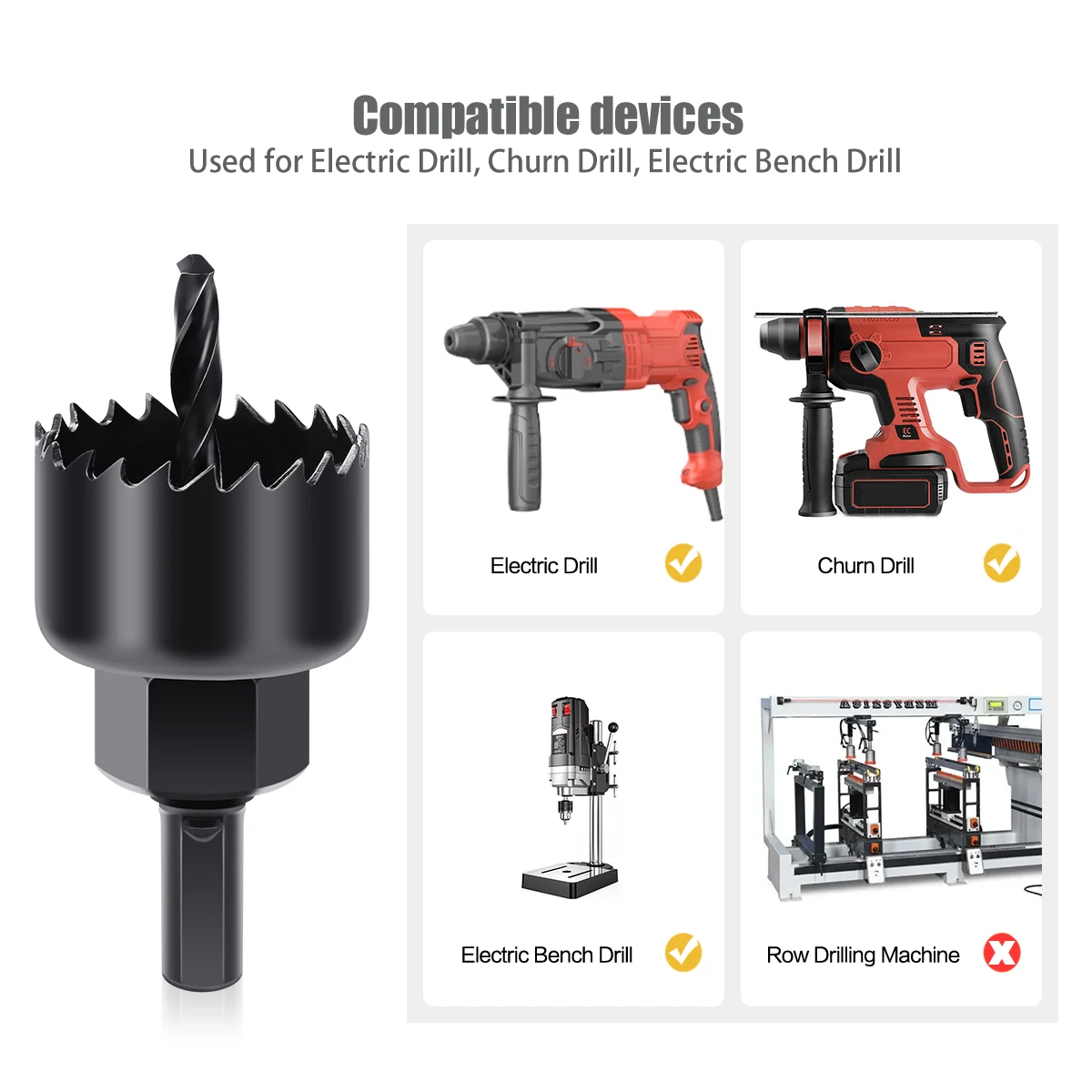 5/8/13pcs Hole Saw Kit Drill Bit 19-127mm Hole Cutter Set for Soft Wood PVC Board Plasterboard