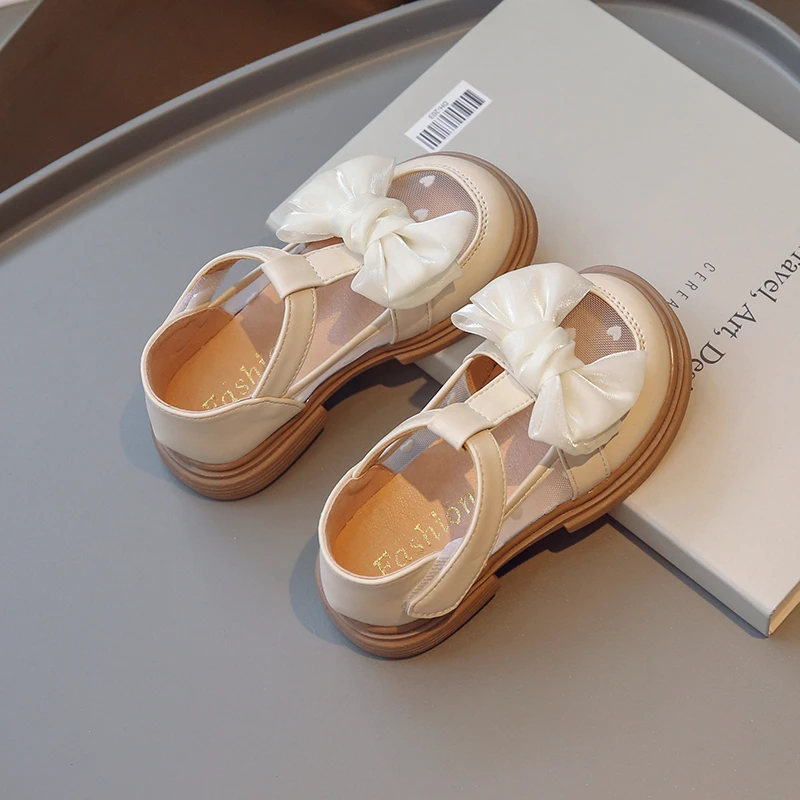 

Summer Breathable Mesh Kids Leather Shoes for Girls Non-Slip Soft Sole Toddler Princess Dress Shoes Sandals for School Party Ins