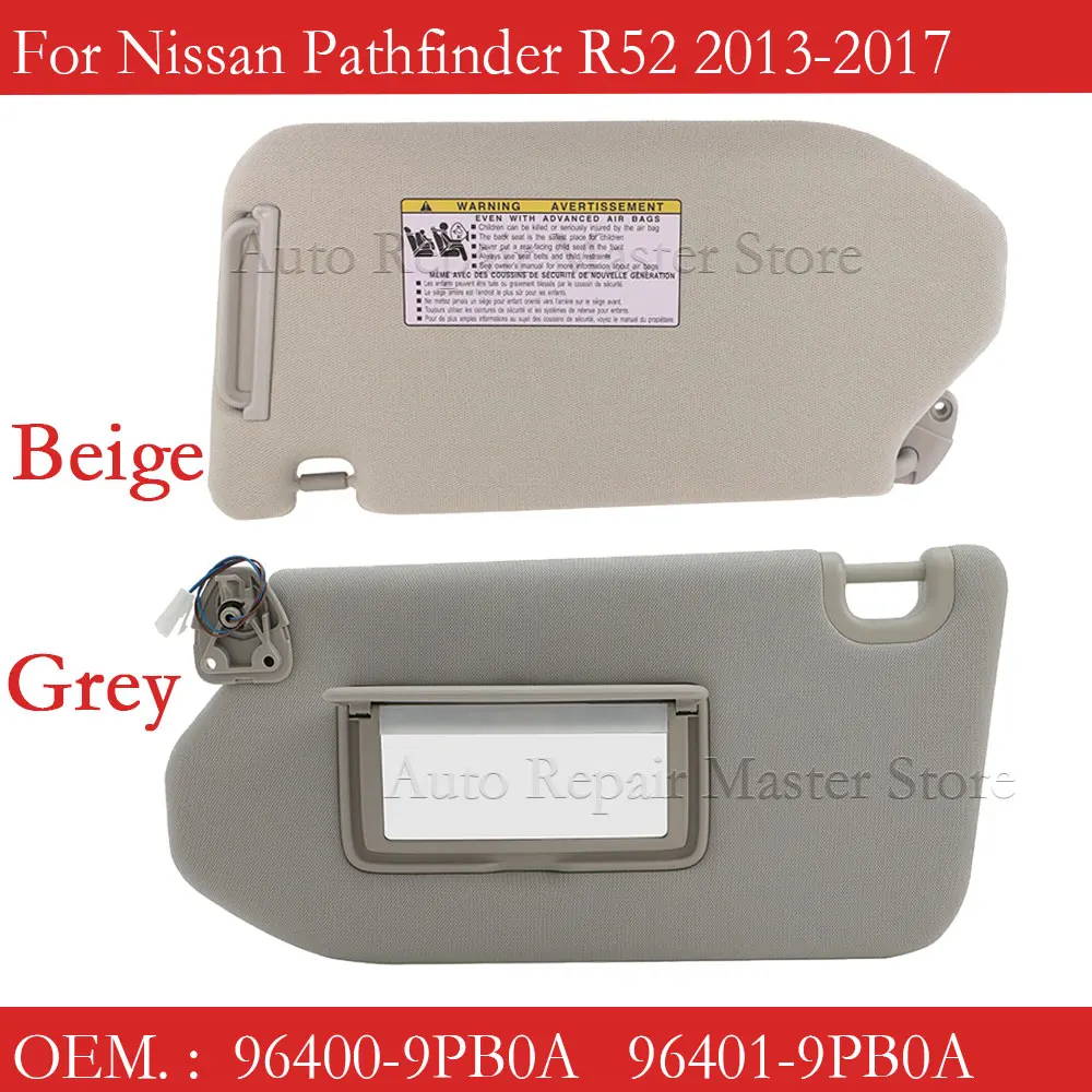 96401-9PB0A 96400-9PB0A For Nissan Pathfinder R52 Left Right Driver Car Sun Visor Shade 2013-2017 Infiniti QX60 JX35 Sunvisor