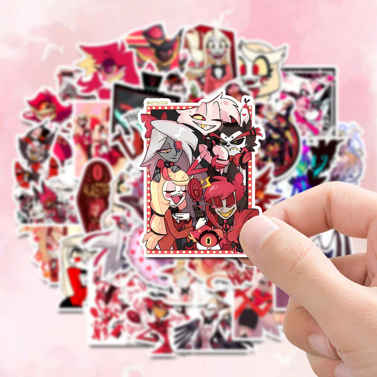 

50Pcs Hazbin Hotel Stickers Vox and Vaggie Stickers Car Laptop Phone Refrigerator Waterproof Decorative Stickers