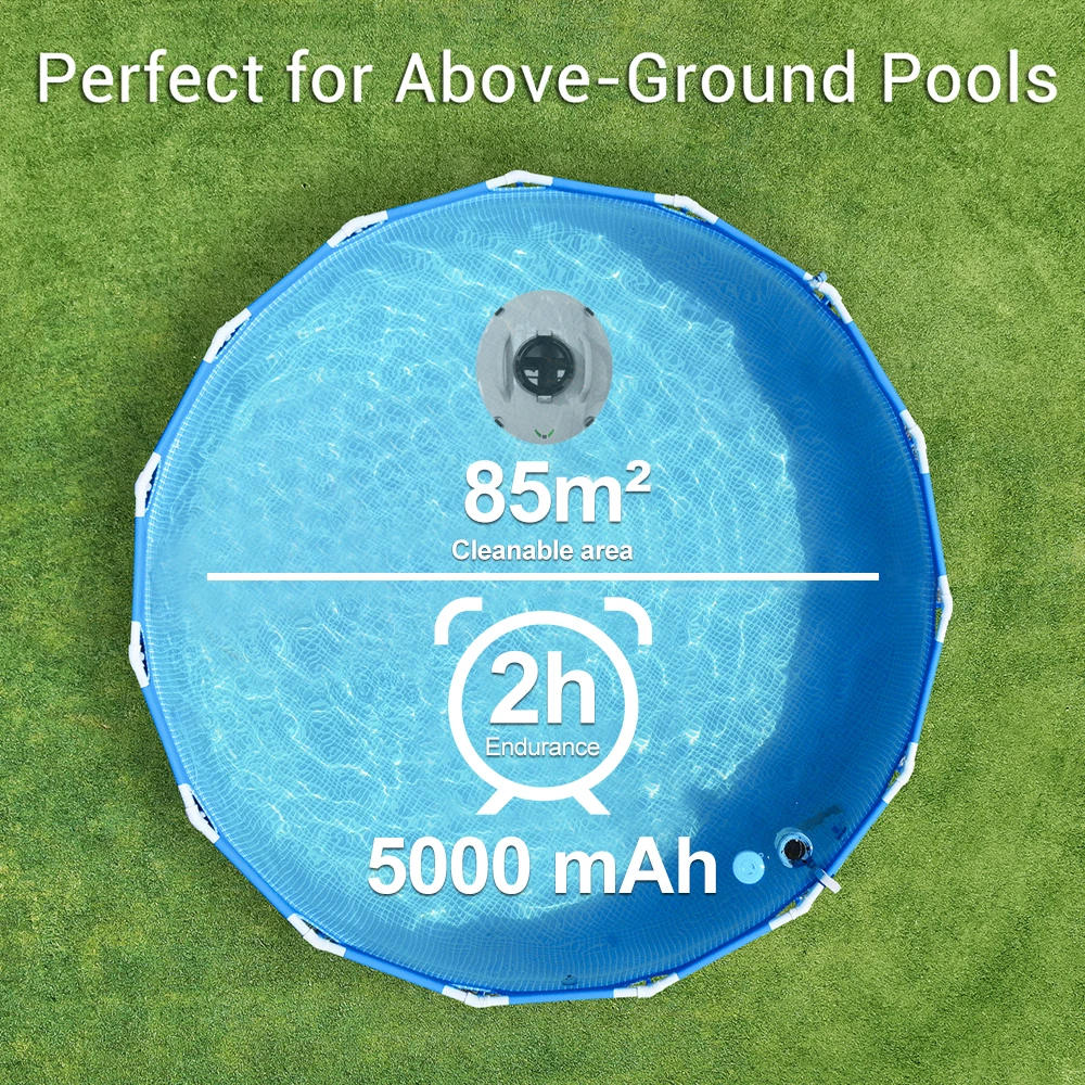 User-friendly 2023 New Cordless Pool Robot - Lightweight In Ground Suction Vacuum 2500 GPH Suction​
