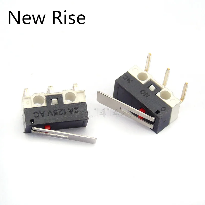 10Pcs 3Pins 90 Degree Curved Needle Left Curve Mouse Switch  Limit Switch Push Button Switch 1A 125V AC