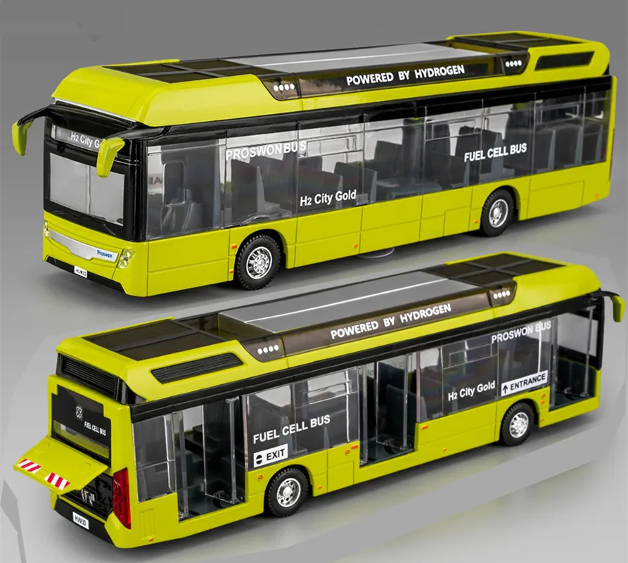 1: 32 alliage retirer nouveau modèle de bus énergétique, voiture jouet de bus électrique de ville de simulation, vente en gros