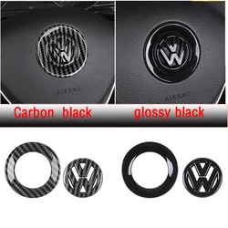 Car Steering Wheel Sticker ABS Auto Emblem Badge Decoration For Volkswagen VW GTI Passat B6 Golf 4 Polo Jetta Beetle Tiguan CC