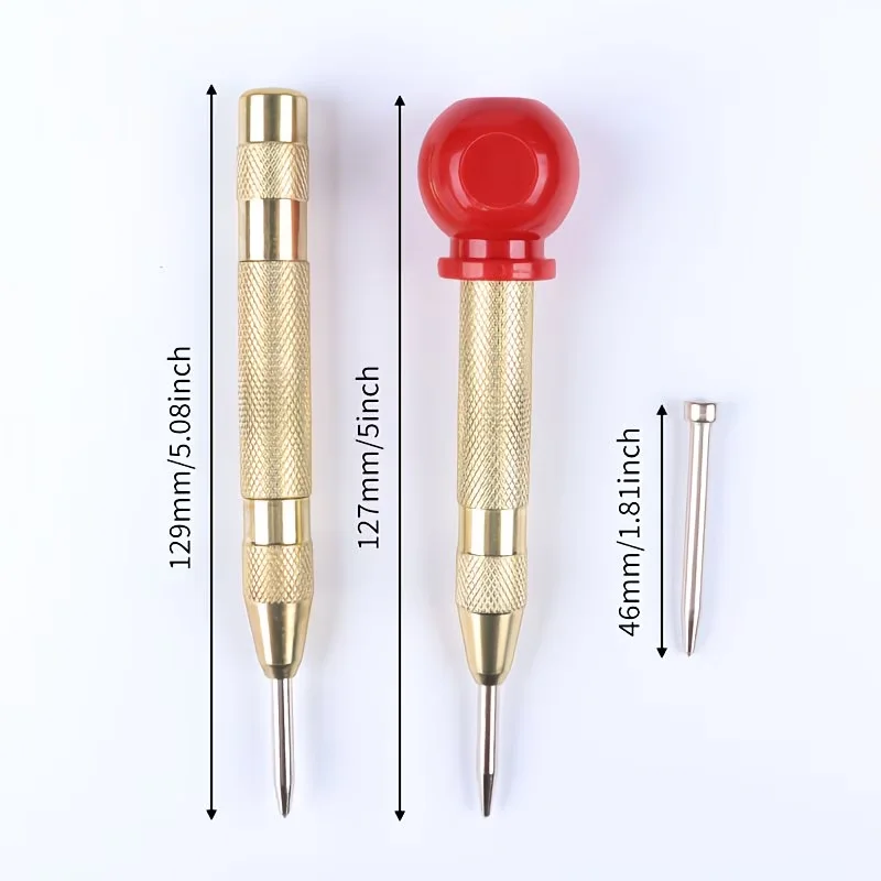 1 Pc Adjustable Spring-Loaded Center Punch, Heavy-Duty Automatic Metal Hole Punch Tool