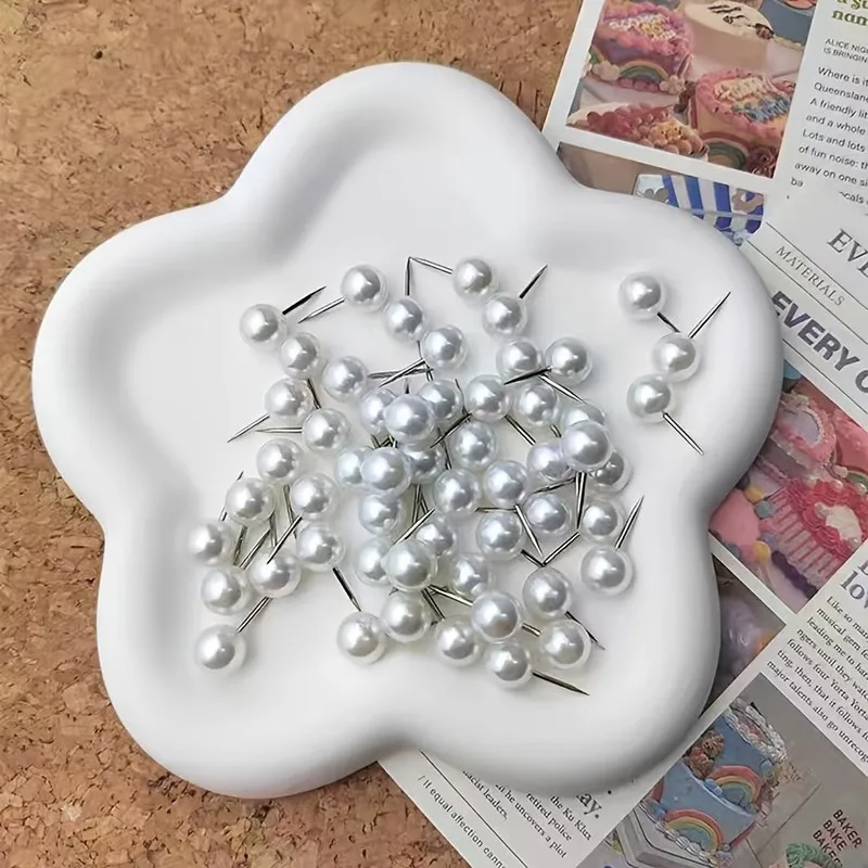 73 pcs Pearl Push Pins, Round Pearl Head Design for Office Bulletin Board, Multipurpose, Versatile, Practical