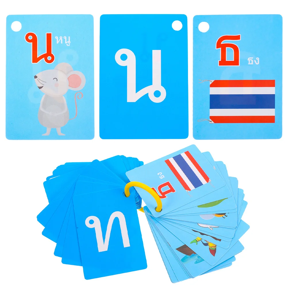 45 Pcs Estudo Flashcard Cartões de Língua Tailandesa Vocabulário Adulto para Adultos Word Flashcards