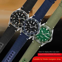 Canvas real leather watch strap for Mido m026.629/430 Ocean Star m042.430 navigator helmsman breathable nylon watchband 22m belt