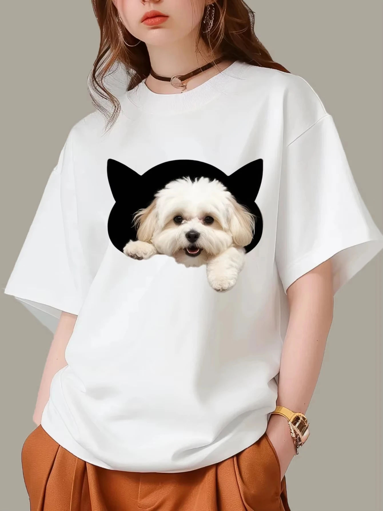 Men'S Fashion Looks 2026 - Kaos Oblong Lengan Pendek Motif Anjing