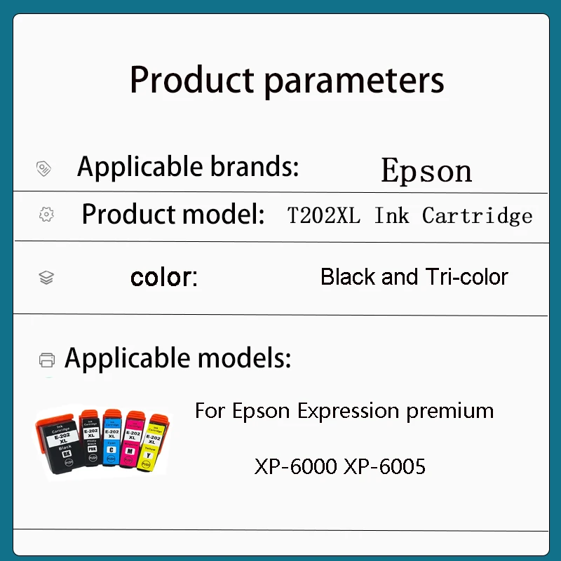 vilaxh 202XL T202XL T022 202 Compatible Ink Cartridge For Epson Expression Premium XP-6000 XP-6001 XP-6005 XP-6100 XP-6105