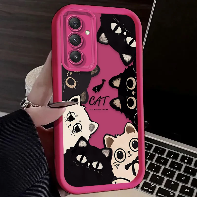 Lovely Black Cats Soft Phone Case For Samsung Galaxy A54 A05 A05S A34 A24 A14 A53 A33 A23 A13 A52 A52S A71 A51 A31 A50 Cover view 6