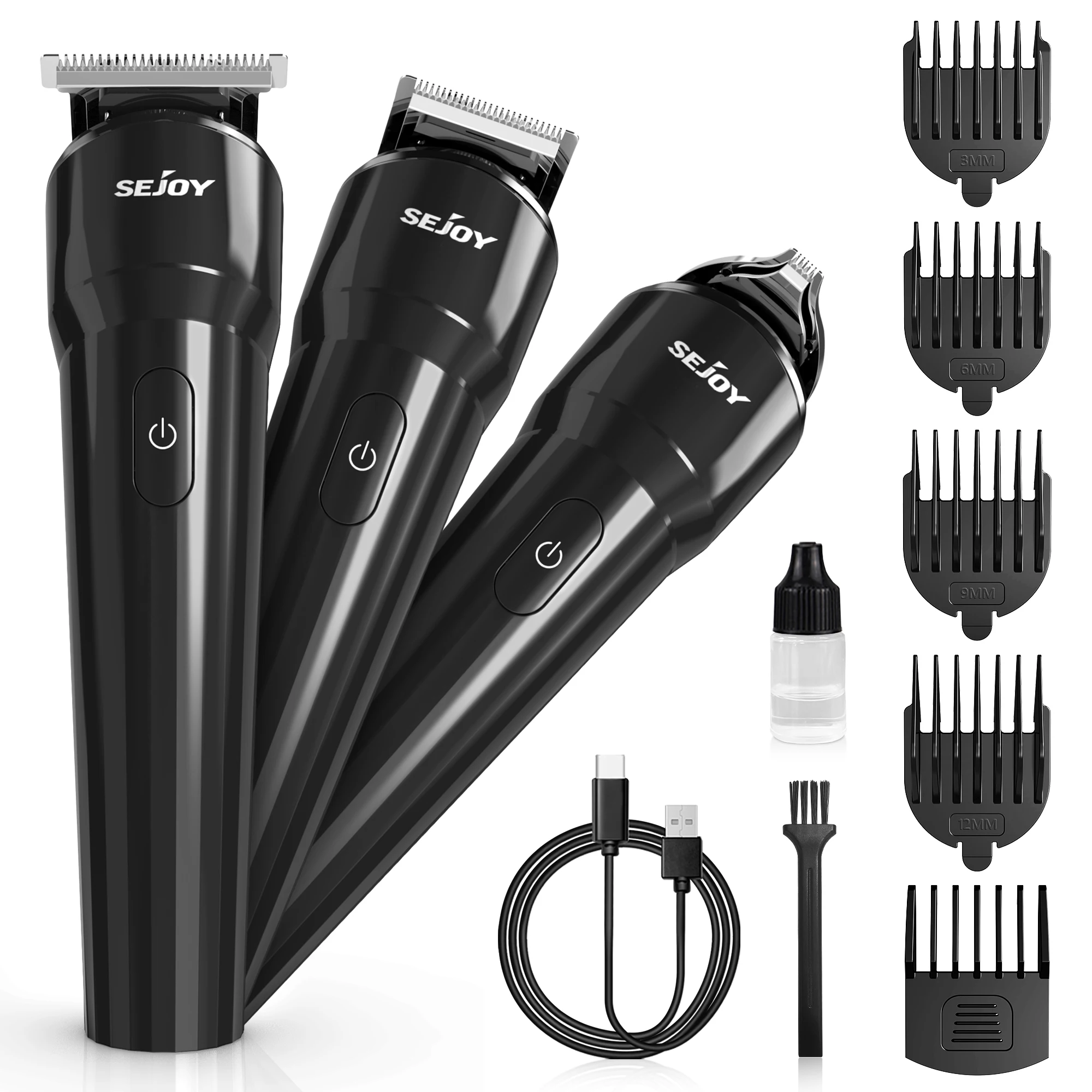 

Sejoy Men's Electric Hair Clipper USB Rechargeable Carving Clipper Cordless Hair Trimmer Hair Cutting Machine 4 pcs limit combs