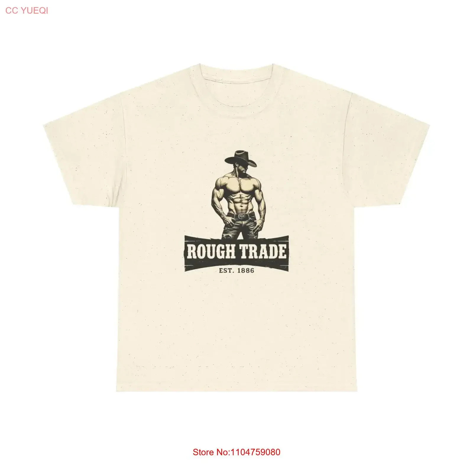 Rough Trade Vintage Muscle Cowboy T Shirt Western vintage Washed streetwear Stretched Comfortable homme fashion