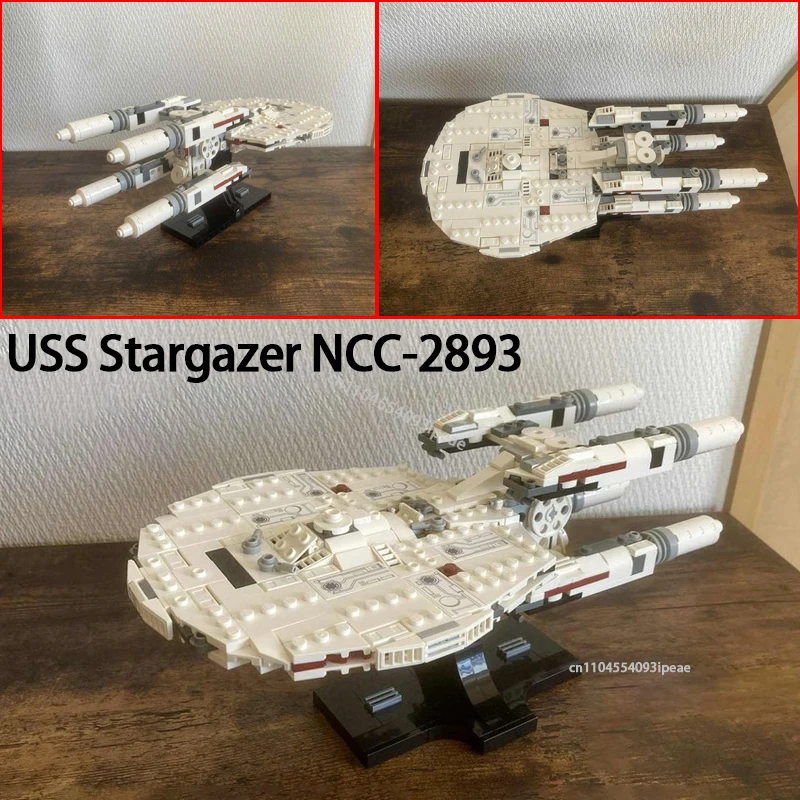 

NEW USS Stargazer NCC-2893 SpaceShip Building Blocks DIY Space War Military Battle Model Custom Puzzles Education Toy Kids Gift