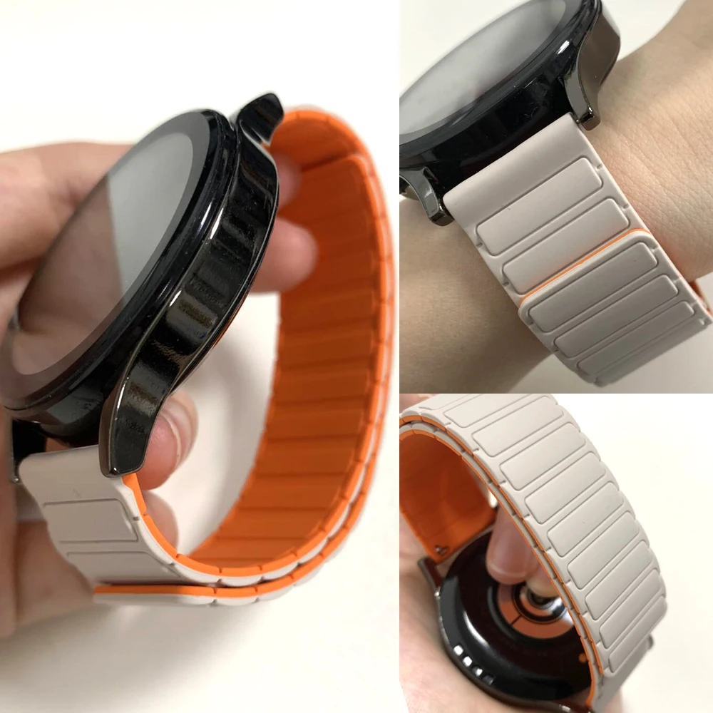 Bandes magnétiques en Silicone de 22mm, pour AMAZFIT BIP 6 5 UNITY Zepp Z, Bracelet de sport Amazfit GTR 4 3 2e 3 Pro Stratos 3 BALANCE 2