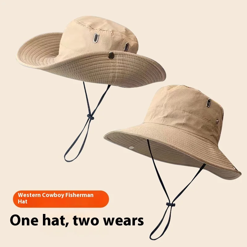 

Cowboy Hat & Fisherman Hat Unisex Sun Protection Hat for Hiking Outdoor Camping, Fishing UV Blocking Cap for Men & Women