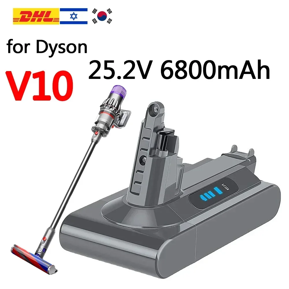 

Для Dyson Battery V10 SV12 6800 мАч 100 Втч Для Dyson V10 Battery SV12 Animal Absolute Fluffy Беспроводной пылесос