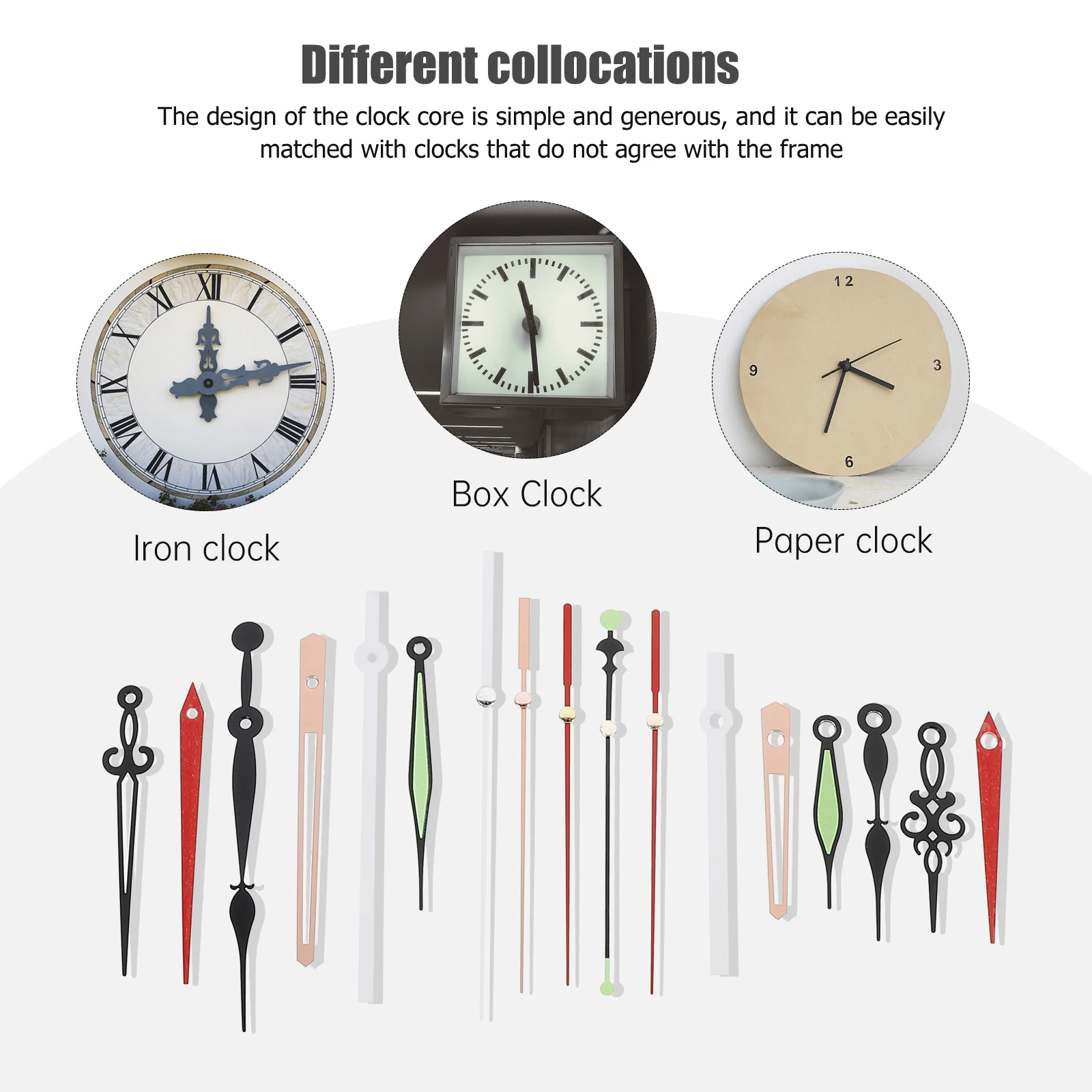

6 Sets Clock Movement Parts High Torque Quartz Mechanism Plastic Hanging Supplies DIY Kit Replacement Accessories Excellent
